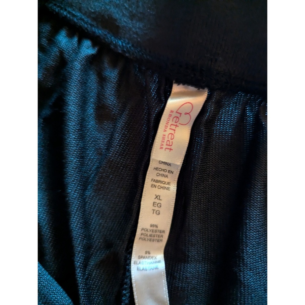 Retreat by Rhonda Shear Black Lounge Pants XL Polyester Spandex w/ Pockets - Picture 3 of 3